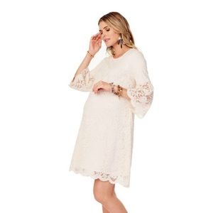 Ingrid & Isabel Lace Maternity Swing Dress Ivory